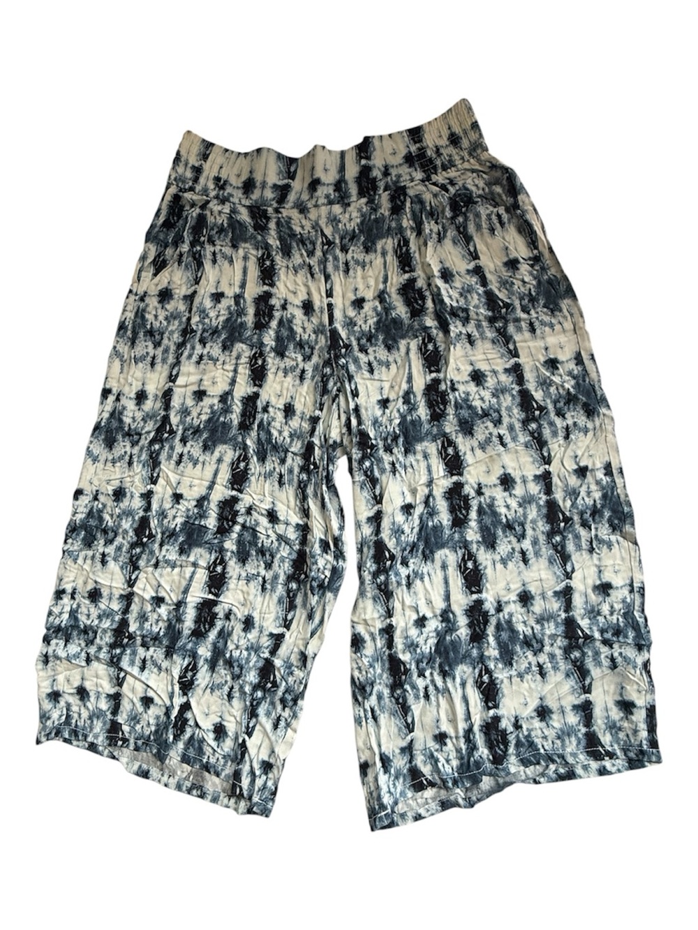 Time and Tru Tie-Dye Wide-Leg Cropped Pants XL (16-18) Boho Comfy Loungewear